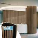 Art3d 1-Pack Acoustic Wood Slat Wall Panel with Roll-Flat Design - 95.3 x 23.8 Inch Sound Absorbing Panels for Living Room Columns Corridor Curved Wall Decor, Ebony