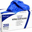 ProCure [200 Count] Disposable Nitrile Gloves - Latex Free, Powder Free Medical Exam Gloves, M