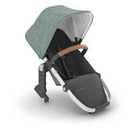 UPPAbaby RumbleSeat V2+ Second Lower Seat/Compatible with Vista V2 and Vista V3 / Adapters, Bumper Bar, Bug Shield Included/Emmett (Green Mélange/Silver Frame/Saddle Leather)