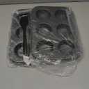 Bakexcel Non-Stick Muffin Pans, 6-Cup Standard Baking Pans Set of 2 with a Scraper for Perfect Muffins & Cupcakes