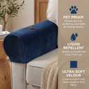 Homoyoyo 2pcs Sofa Armrest Cover Waterproof Armchair Arm Protectors Washable Stretchable Sofa Arm Covers for Recliners Sofas Chairs Living Room Couch Loveseat Navy Blue