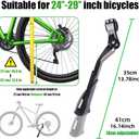 RBRL Bike Kickstand, Stable Durable Aluminum Alloy Bicycle Kickstand, Suitable for 24-29 Inch Mountain Bikes, Trekking, City & E-Bikes, Heavy Duty Load 100lbs, Adjustable Length Bike Stand