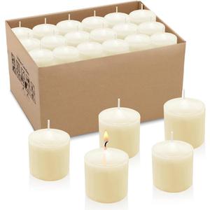 10 Hours Ivory Votive Candles, Unscented 1.5 inch Wax Candles for Wedding, Party, Holiday Spa & Home Decoration, 36 Packs