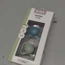 BIBS Pacifiers  Supreme Collection | Symmetrical Nipple | Silicone | Made in Denmark | Set of 2 Island Sea/Sage Color Premium Soothers | Size 06 Months