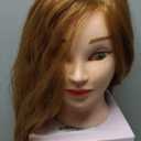 28" Mannequin Head Human Hair - 80% Real Hair Mannequin Head, Cosmetology Manikin Doll Head for Hair Styling, Hairdressing Training Head for Braiding Practice Curling with Table Clamp Styling Set (Brown)