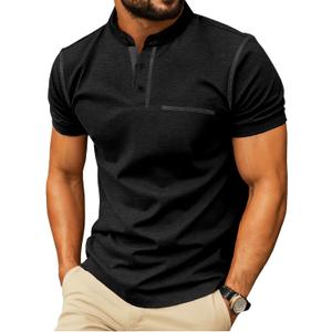 Sailwind Mens Henley Shirts Short Sleeve Summer Casual Classic Cotton T Shirts Pocket Button Shirt 3XL