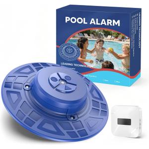 Pool Alarm for Inground & Above Ground Pools, 110dB Floating Pool Safety Alarm for Kids and Pets, 220 ft Wireless Receiver with Adjustable Sensitivity, No App or WiFi Required, Easy Setup (Blue)