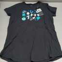 Adidas Girls Slim Fit Cap Sleeve Active Tee (X-Large, Black/Mulit)