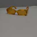 Trendy Rectangle Sunglasses for Women Men Fashion Chunky Thick Rectangular Sun Glasses (Yellow)