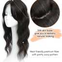 Hair Toppers for Women 20-Inch Wavy Ombre Highlight Synthetic Wig With Fringe Bang - Clip In Hair Pieces for Thinning Hair to Add Volume