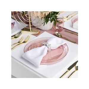 Sharp Collection Rose Translucent 10" Dinner Plates, 110 pcs