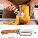 2PCS Multi-Functional Vegetable Peeler, Stainless Steel Ultra Sharp Blade with Wooden Handle, Fruit & Potato Peeler with Built-in Bottle Opener for Kitchen Use