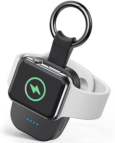 Portable Wireless Charger for iWatch, Compact Magnetic 1200mAh Power Bank Keychain Style, Apple Watch Accessories Compatible for All Apple Watch Series