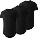 JMIERR Mens 2 Pack Cotton Hipster Hip Hop Longline Crewneck T-Shirt 4XL