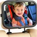 Funbliss Baby Car Mirror for Rear Facing Seat,360° Rotation, Safety Certified Shatterproof Acrylic Glass, Clear Wide View, Infant Mirror for Car Seat Rear Facing