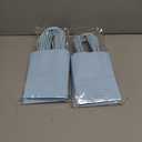 AZOWA Light Blue Gift Bags Mini Small Kraft Paper Bags with Handles (4 x 2.4 x 6 in, Light Blue, 25 Pcs) (X-Small (Pack of 25), Light Blue)