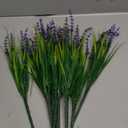 10 Pcs Artificial Plants Outdoor, UV Resistant Fake Outdoor Flowers Plants Faux Plastic Monkey Grass for Outside Front Porch Garden Window Box Home Office Planters Desk Decor (Purple)
