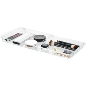 iDesign Expandable Vanity Drawer Organizer, The Clarity Collection  11.25 to 18.5, Clear