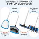 TidyMister 12 FT Heavy Duty Pool Pole with Retriever Hook, Prime Telescopic Aluminum Standard Pole for Swimming Pool Cleaning Tools Connect with Pool Net Skimmers, Brushes, Vacuum Heads