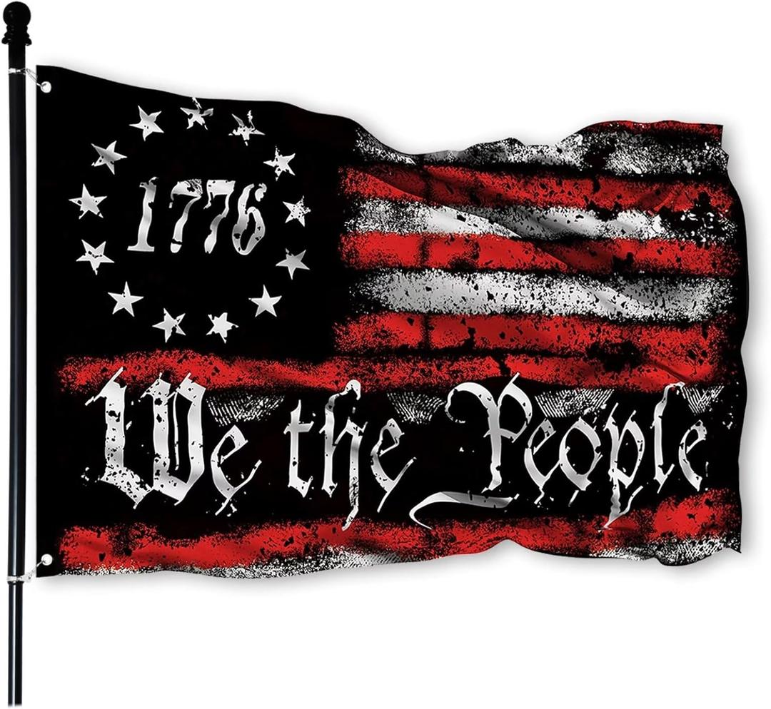 We The People 1776 Flag Double Sided 3x5 Outdoor Betsy Ross 13 Star American Constitution Flags Indoor Garden Decoration with 2 Grommets