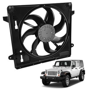621-601 Engine Cooling Radiator Fan Assembly, Fits for JEE-p Wrangler 2012-2017, for Wrangler JK 2018, Replace 68143894AA 68143894AB 6010277 624080 CF13078