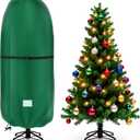 Christmas Tree Cover - 420D Waterproof Oxford Cloth Storage Bag for 4-8 FT Christmas Trees, Metal Zipper & Adjustable Straps (92" H x 55" W)