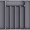 Kitsure Cutlery Drawer Organiser for Kitchen - Adjustable Cutlery Tray for Effortless Utensil Sorting, Versatile Kitchen Storage & Organisation Solution, 12.13" x 1.54" x 8.07"~13.90", Grey (Medium)