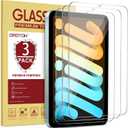 OMOTON [3 Pack] Screen Protector for iPad Mini 6/7 (6th/7th Generation, 8.3 Inch) - Tempered Glass for iPad Mini 6th Generation 2021/iPad Mini 7th Generation 2024, Case Friendly/High Definition/Apple Pencil Compatible