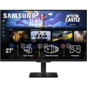 Samsung 27-Inch M5 (M50F) Series FHD Smart Monitor with Streaming TV, Speakers, HDR10, Gaming Hub, Multiple Ports, Workout Tracker, Vision Accessibility Tools, Black, LS27FM502ENXZA