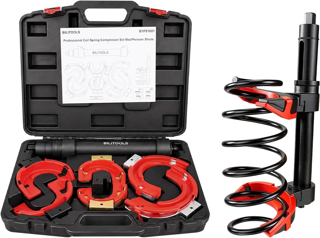 BILITOOLS Heavy Duty Coil Spring Compressor Tool, Macpherson Strut Kit, 5,512 lb – 3-Jaw Clockwise