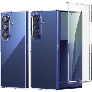 Foluu Clear Case for Samsung Galaxy Z Fold7 with Front Built-in Screen Protector - Scratch Resistant Hard PC Back Bumper Protective Shockproof Cover for Samsung Galaxy Z Fold 7 5G 2025