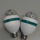 2 Pack RGB Color Rotating Bulb,E26/E27,LED Party Bulbs Colored Strobe Light Bulb Multi Crystal Stage Lights for Disco, Birthday Party Club Bar for Indoor Parties, Photography