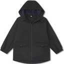 Boys Girls Waterproof Hooded Jackets Lightweight Soft Lining Kids Windbreaker Rain Coats (8-9 Years)