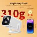 Mini Projector, Portable Projector 4K & Full HD 1080P Support, 270 Rotation Outdoor Projector, Movie Projector Compatible with Smartphone, TV Stick, Laptop, PS4, HDMI, USB