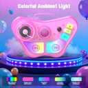 Kids Stand Karaoke Machine Toys for 3 4 5 6 7 8 Year Old Girls Gift, Kid Rechargeable Microphone Toddler Birthday Gift Singing Toy for Girl Ages 3-5 4-6, Portable Bluetooth Speaker with 2 Mics
