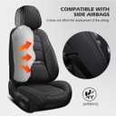 Universal Leather Car Seat Covers, Full Set Seat Covers for Cars Trucks SUV Pick-up, Black Waterproof Automotive Seat Covers Protectors Include Front and Rear (Black)