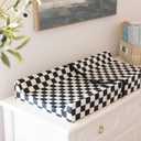 Tiny Twinkle Diaper Changing Pad for Dresser & Nursery Table Waterproof, Wipeable & Mess-Proof Baby Changing Pad with Safety Strap, Non-Slip Base & Removable Washable Cover(Black Checkers)