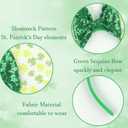 2 x AIDVPOD St. Patrick's Day Mouse Ears Headband Sequins Bow Hair Band Green Shamrock Head band for Women Irish Festive Party Hair Accessories