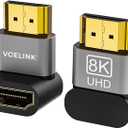 VCELINK 8K@60Hz HDMI Right Angle Adapter, 90 & 270 Degree HDMI Male to Female, HDMI 2.1 Cable Adapter with 4K@120Hz, HDR, eARC for HDTV, Laptop, PS4, PS5, Xbox - 2-Pack