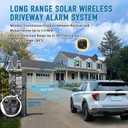 1/2 Mile Long Range Solar Wireless Driveway Alarm System IP65 Weatherproof Outdoor Motion Detectors&Sensor 120dB Siren Sound Light Security Alert System Monitor&Protect Outdoor/Indoor Property(1R2S)