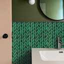HOMEART Green Peel and Stick Backsplash Leaf Tile, Self-Adhesive Faux Handmade Wall Tiles Stick on Backsplash for Kitchen Bathroom (10 Sheets)