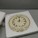 Eapmic European Style Resin Wall Clock, Retro Silent Clock with Rose Relief, Decorative Mural Clock for Living Room, Bedroom, Office, Farmhouse, Kitchen & Home Decor (White, 12.2 * 1.7 * 11.4in)