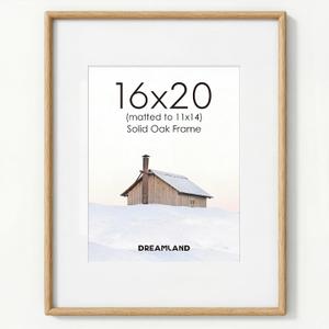 Dreamland 16x20 Frame Solid Walnut Wood Picture Frames Matted to 11x14 Handcrafted Rounded Corner with HD Tempered Glass Tabletop or Wall Mount Display, 1 Pack