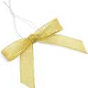 Bright Creations Gold Twist Tie Bows - 100 Pack, 2.5 x 3 in - Pretied Gold Bows & Ribbon for Treat Bags & Twist Ties for Crafts
