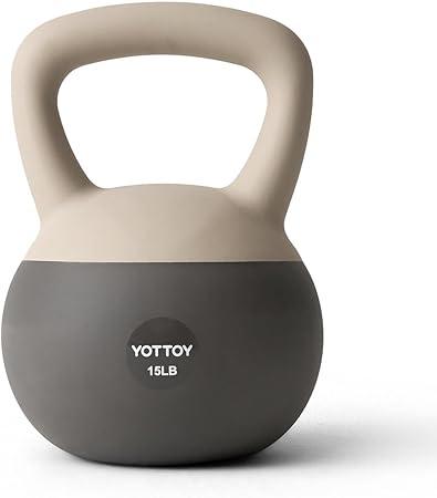 YOTTOY Soft Kettlebell, Set for Strength Training Kettlebells & Home Workouts, Soft-Sided Cushioned Base, Wide-Handle - Ideal for Men, Women, & Beginners
 15 LB