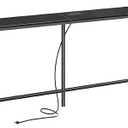 SUPERJARE 63 Inch Sofa Table with Outlet，Black