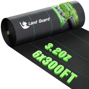 Land Guard 6ft x 300ft Weed Barrier Fabric Heavy Dusty, Ground Cover, Weed Mat, Woven Landscape Fabric for Garden, Lawn and Outdoor Project