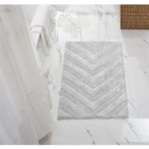 Better Trends Bathroom Rug 100% Cotton Non-Slip Washable Bath Mat, Soft & Absorbent Bath Rugs for Bath Room, Shower, Bathtub and Spa Floors 24" x 40" White Hugo Collection (2' x 3'4" (24" x 40" Rectangle))