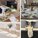 4 Pack Ivory Cheesecloth Table Runner 20 x 120 inch Gauze Table Runners 10 FT Long,Semi Sheer Cheese Cloth Fabric Table Runner Bulk for Wedding,Party,Baby Shower,Bridal Shower Decoration
