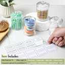 AOZITA 8 Pack Acrylic Qtip Holder Dispenser with Lids & Labels, Cotton Swab, Ball, Round Pads, Floss Picks Storage Canister - Clear Plastic Apothecary Jar for Bathroom Vanity Makeup Organizer